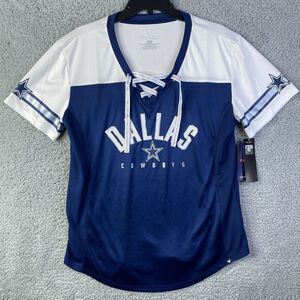 Fanatics Dallas Cowboys Women’s shirt Blue, White Sizes Large Short Sleeve NWT